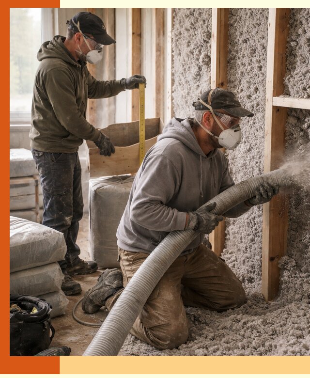 Утепление таунхауса эковатой в Сальске для максимально теплых стен