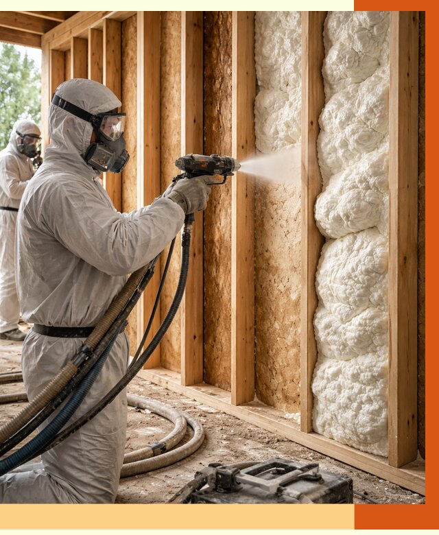 Утепление каркасного дома ППУ в Сальске от 2847 руб./м2 — работа под ключ | ТепломастерСлс