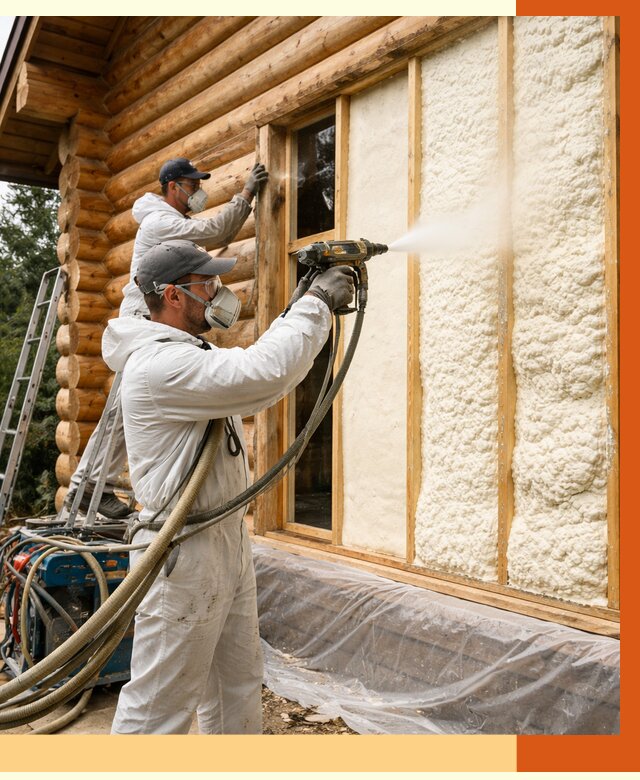 Утепление деревянного дома ППУ в Сальске от 4271 руб/м2 | ТепломастерСлс — под ключ