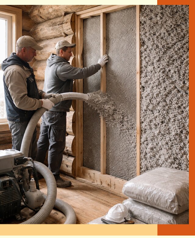 Утепление бревенчатого дома эковатой в Сальске от 2796 руб. | ТепломастерСлс