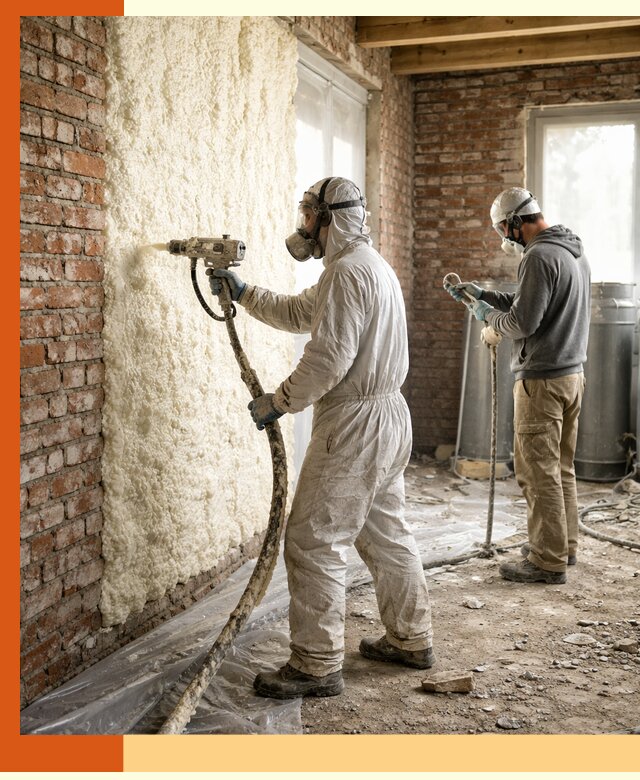 Утепление кирпичного дома пенополиуретаном в Сальске