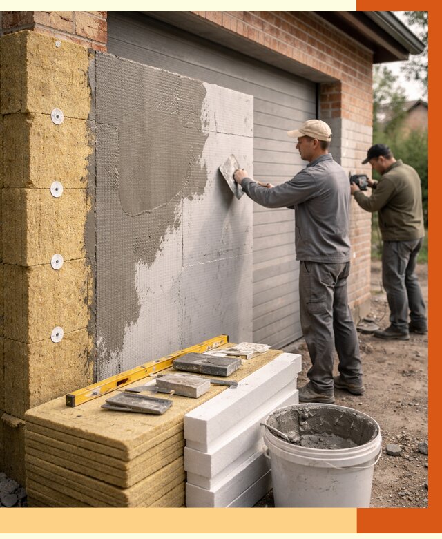 Утепление гаража снаружи в Сальске от 4271 руб. за м2 — наружное утепление под ключ | ТепломастерСлс