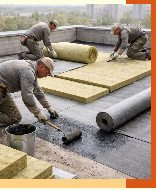 Утепление плоской крыши в Сальске от 7321 руб./м2 под ключ | ТепломастерСлс
