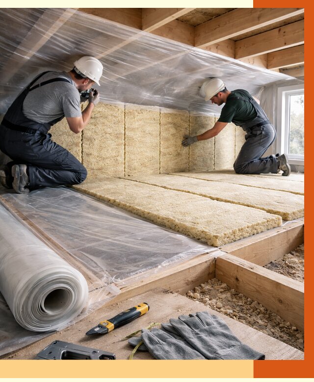 Утепление перекрытий в Сальске от 2898 руб/м2 — утепление межэтажных и чердачных | ТепломастерСлс