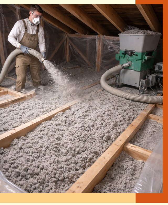 Утепление чердака эковатой в Сальске от 1474 руб/м2 — заказать у ТепломастерСлс