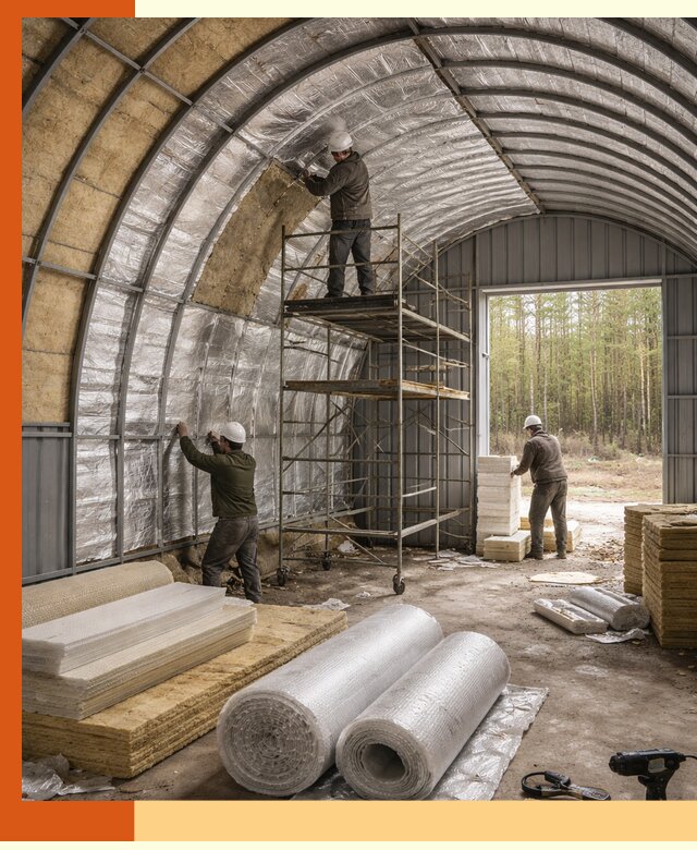 Утепление арочного ангара под ключ в Сальске