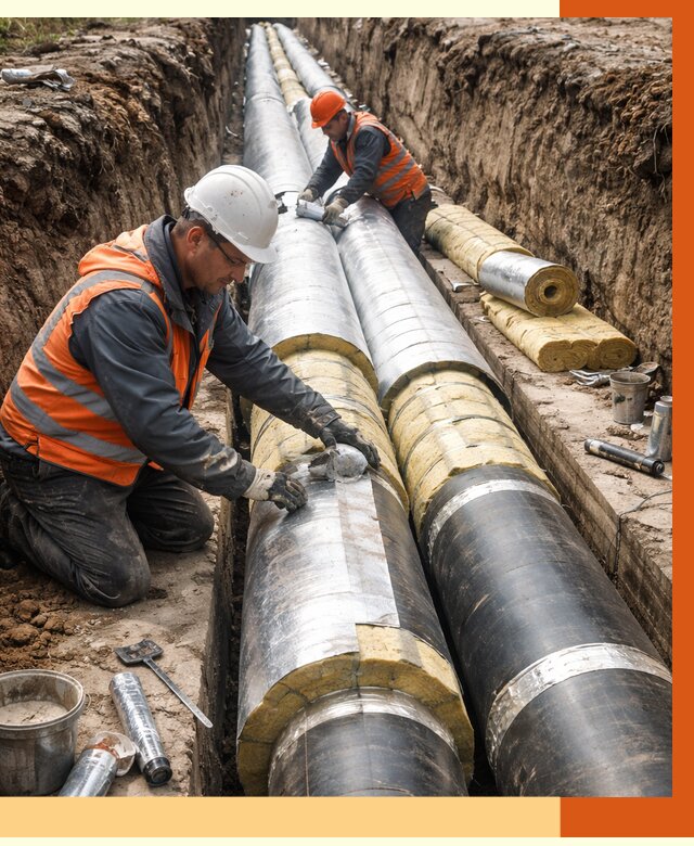 Утепление теплотрассы в Сальске от 4576 руб./м2 — ппу и комплексная изоляция | ТепломастерСлс