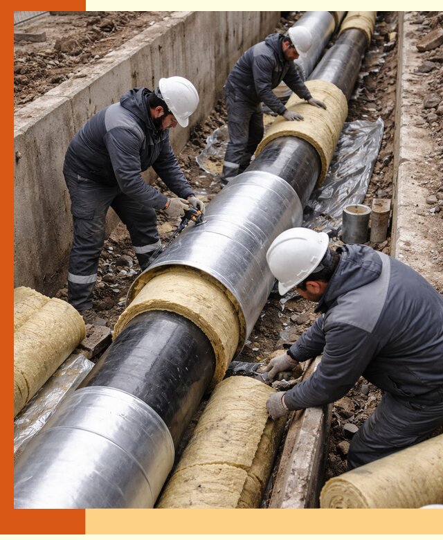 Утепление теплотрассы в Сальске: утеплительные работы и материалы