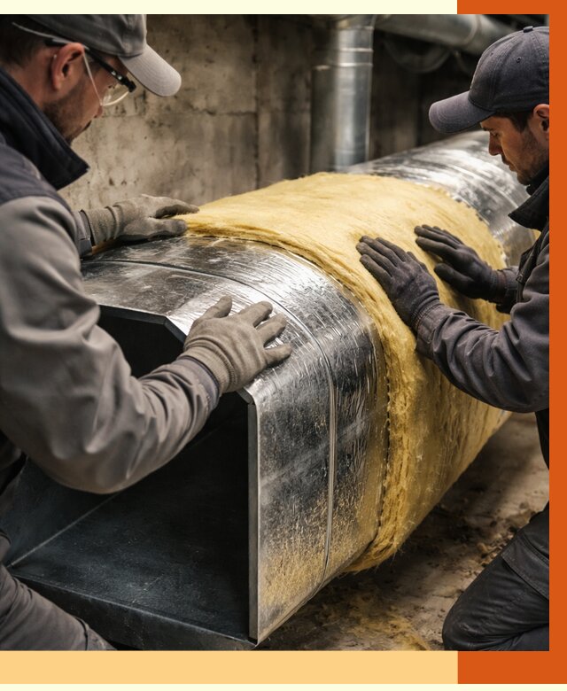 Утепление воздуховодов в Сальске от 4271 руб. — теплоизоляция вентиляции | ТепломастерСлс