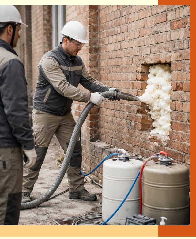 Заливка ППУ в пустоты кирпичной стены в Сальске от 2796 руб. | ТепломастерСлс