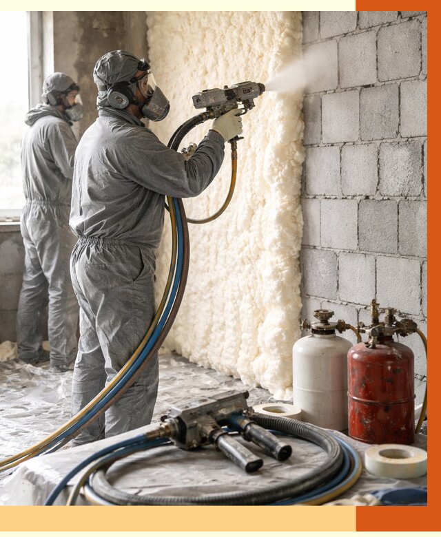 Утепление блочной стены ППУ в Сальске от 4321 руб./м² — ТепломастерСлс