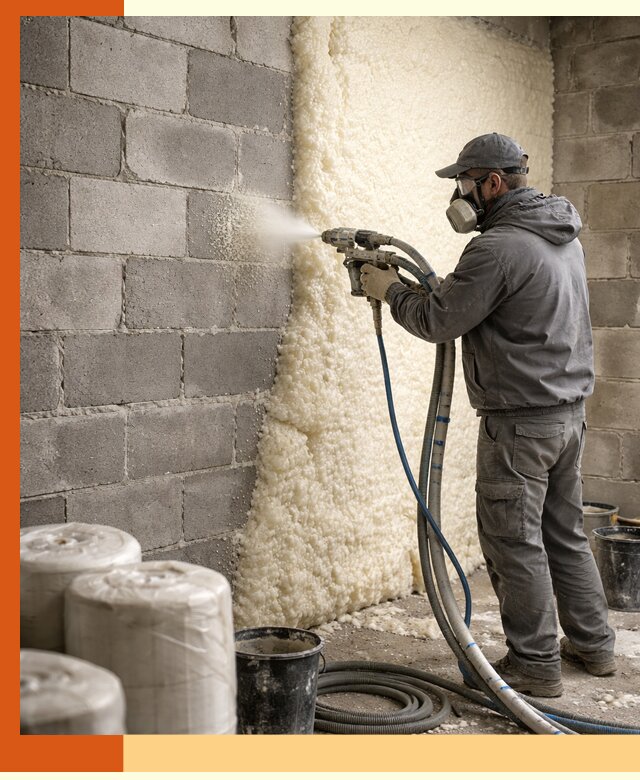 Утепление блочной стены ППУ в Сальске качественно и надёжно