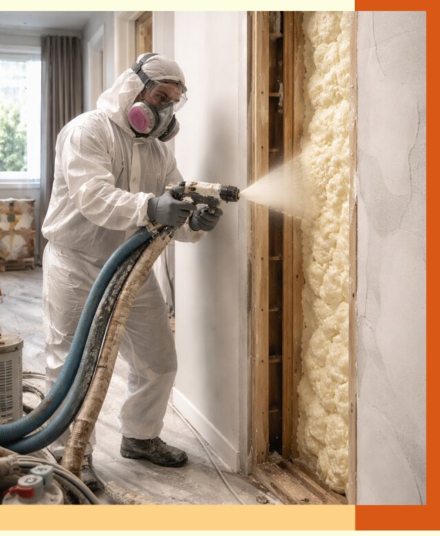 Межстеновое утепление ППУ в Сальске от 2796 руб/м2 — межстенное утепление под ключ | ТепломастерСлс