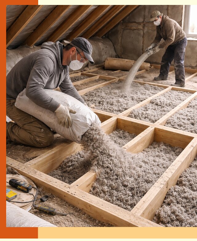 Заполнение полостей чердачного перекрытия в Сальске качественно и надёжно