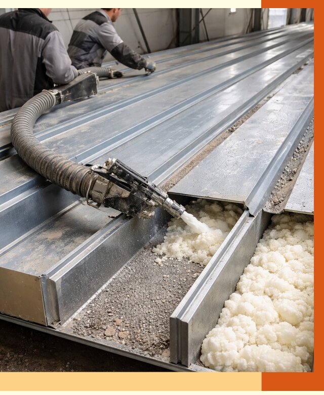 Заполнение пустот кровельных панелей в Сальске от 7321 руб. под ключ | ТепломастерСлс