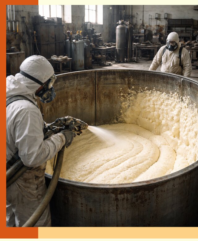 Заливка ппу в емкости с полной изоляцией и герметизацией в Сальске