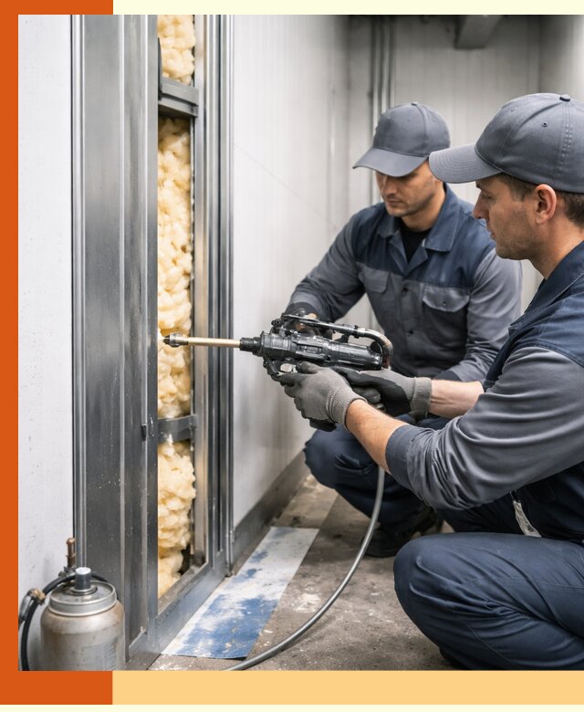 Заполнение пустот холодильных панелей в Сальске специализированной пеной