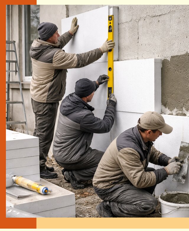 Утепление пенопластом наружных стен и фасадов в Сальске