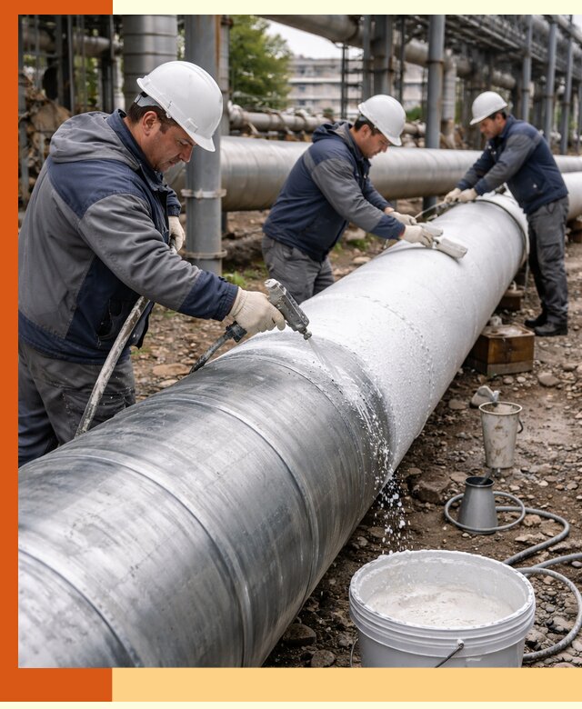 Утепление теплотрассы жидкой теплоизоляцией в Сальске