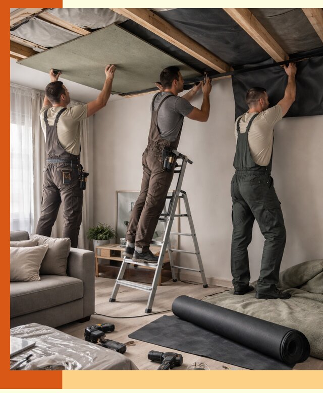 Шумоизоляция потолка в Сальске — профессиональное устранение шумов