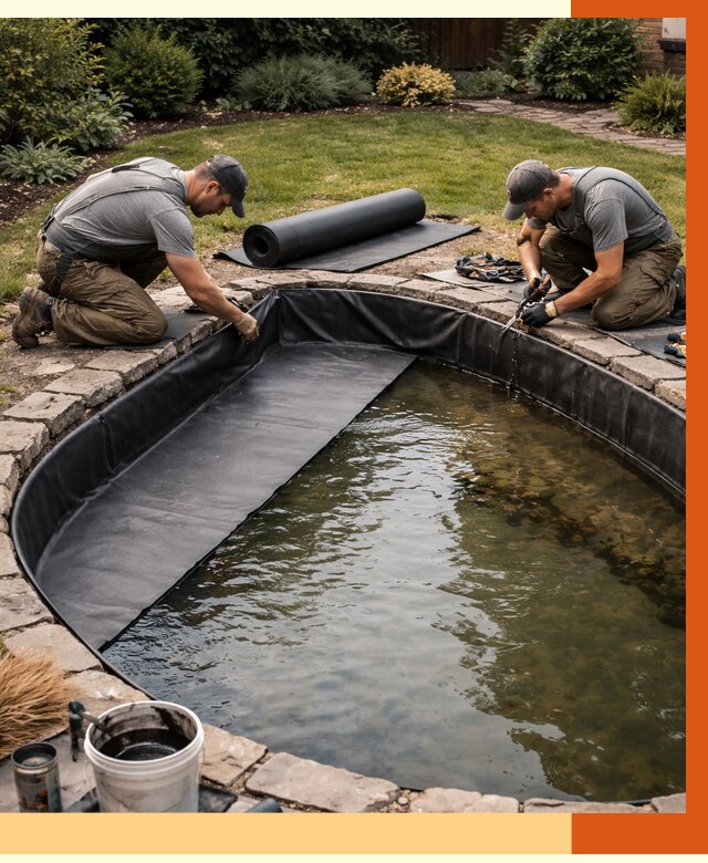 Гидроизоляция пруда в Сальске от 15252 руб. под ключ | ТепломастерСлс профессионально