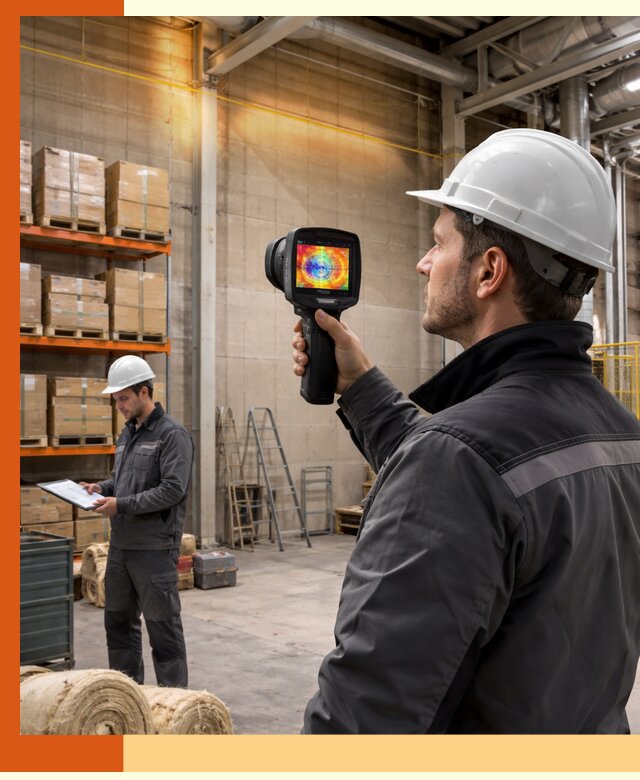 Тепловизионное обследование склада и выявление утечек в Сальске