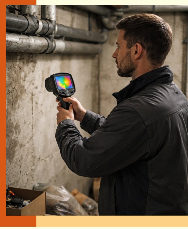 Тепловизионное обследование подвала в Сальске для поиска утечек тепла