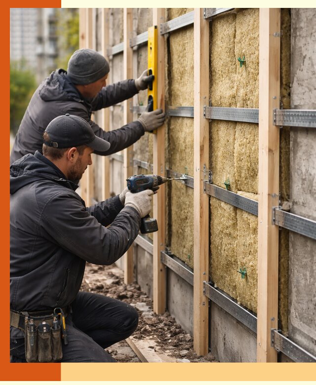 Монтаж обрешетки под утепление зданий и квартир в Сальске